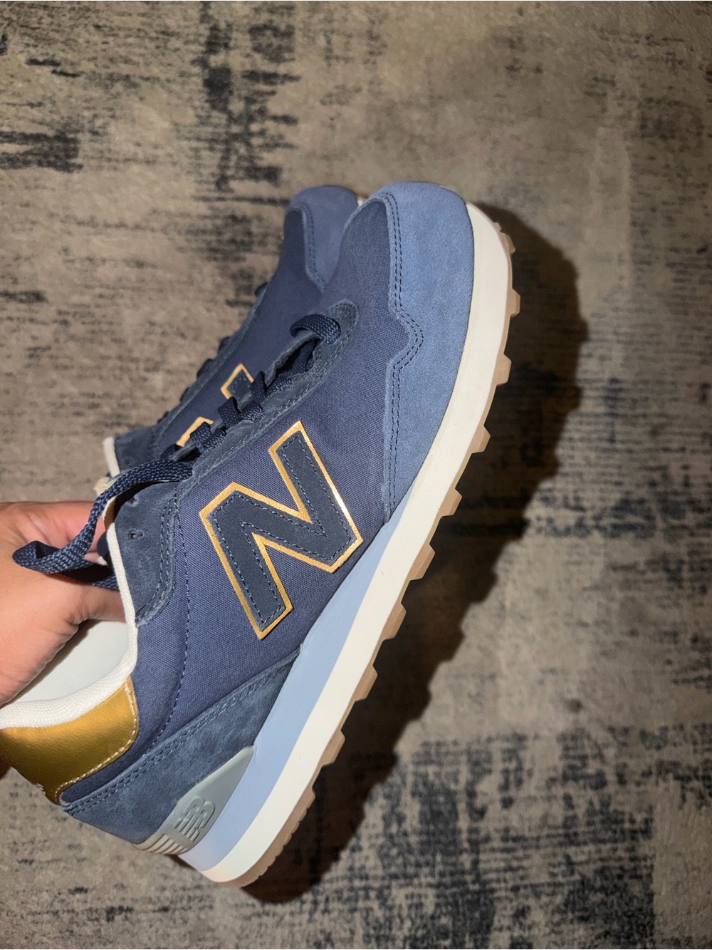 Women's New Balance Navy & Gold Retro Runner Sneaker Brand new